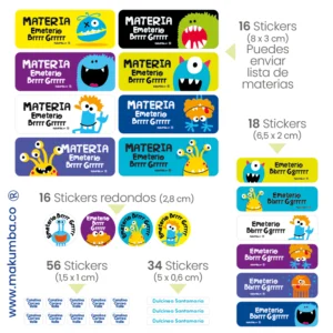 Makumba-marcar útiles.-Stickers-marcar cositas 