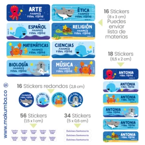 Makumba-marcar útiles.-Stickers-marcar cositas 