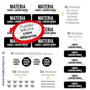 Makumba-marcar útiles.-Stickers-marcar cositas 