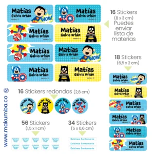 Makumba-marcar útiles.-Stickers-marcar cositas 