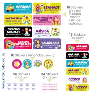 Makumba-marcar útiles.-Stickers-marcar cositas 