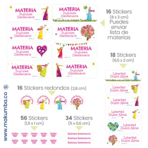 Makumba-marcar útiles.-Stickers-marcar cositas 