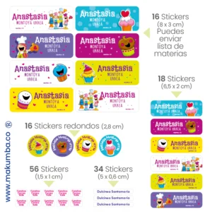 Makumba-marcar útiles.-Stickers-marcar cositas 