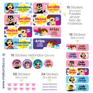 Makumba-marcar útiles.-Stickers-marcar cositas 
