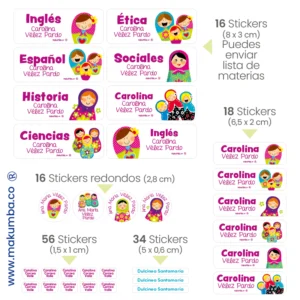 Makumba-marcar útiles.-Stickers-marcar cositas 