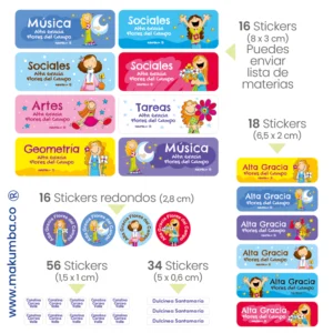 Makumba-marcar útiles.-Stickers-marcar cositas 